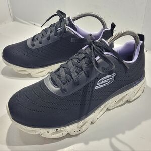 SKECHERS GLIDE-LITE SPORT RUNNING SNEAKER WOMEN'S SIZE 8 BLACK/LAVENDER